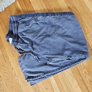 Cloth & Stone tencel grey/blue elastic waist utility joggers roll-up bottom med